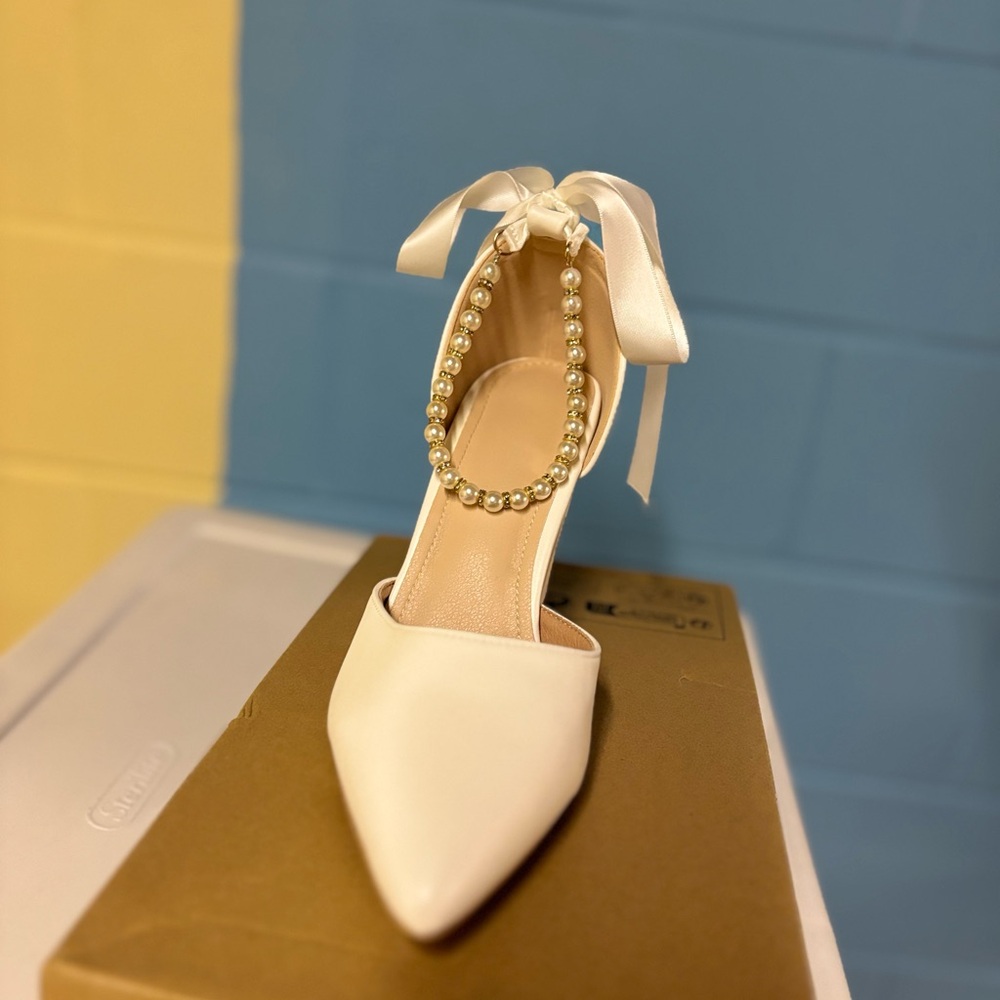 Block heel wedding shoes